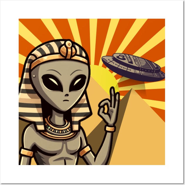 Aliens built the pyramids of Egypt. Uap retro Wall Art by Ideas Design